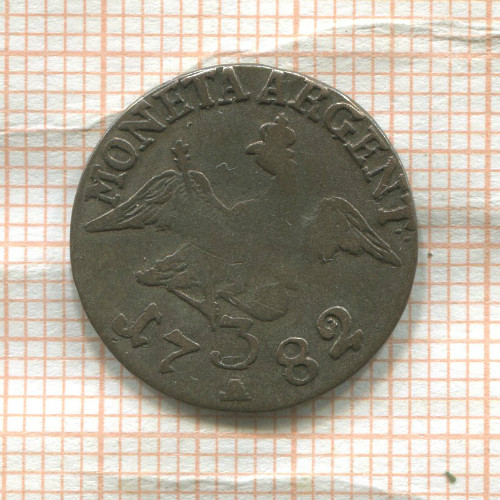 3 гроша. Пруссия 1782г