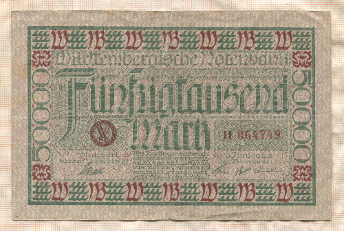 50000 марок. Германия 1923г