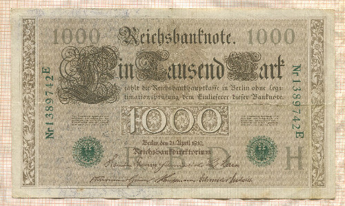 1000 марок. Германия 1910г