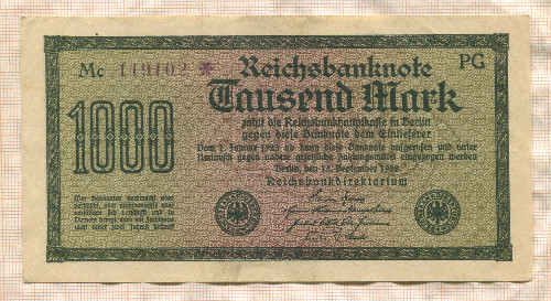 1000 марок. Германия 1922г