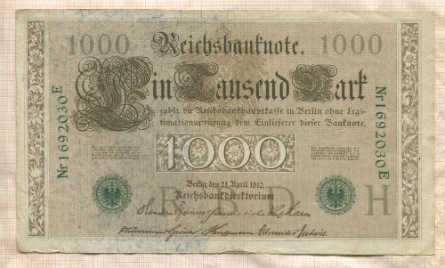 1000 марок. Германия 1910г