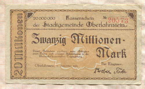 20000000 марок. Германия 1923г