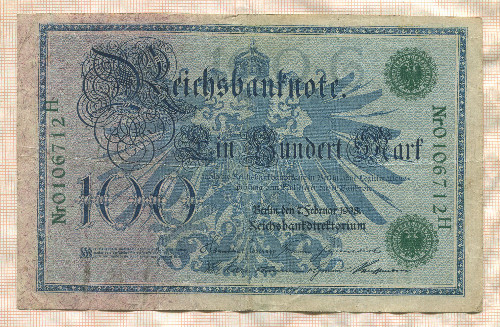 100 марок. Германия 1908г