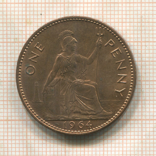 1 пенни. Великобритания 1964г