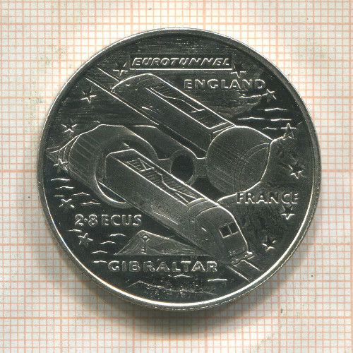 2,8 экю. Гибралтар 1993г