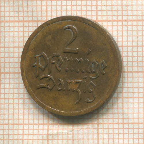 2 пфеннига. Данциг 1926г