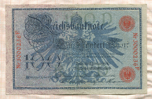 100 марок. Германия 1908г