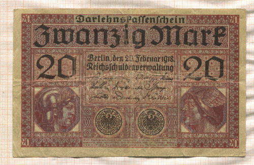 20 марок. Германия 1918г