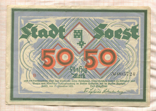 50 марок. Германия 1922г