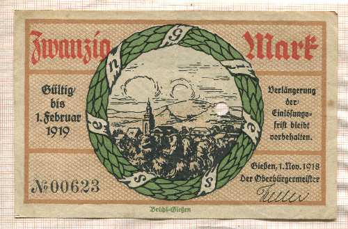 20 марок. Германия 1918г