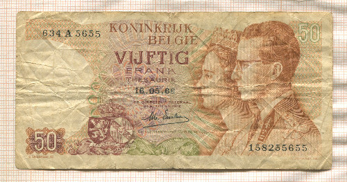 50 франков. Бельгия 1968г