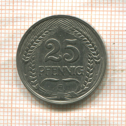 25 пфеннигов. Германия 1911г