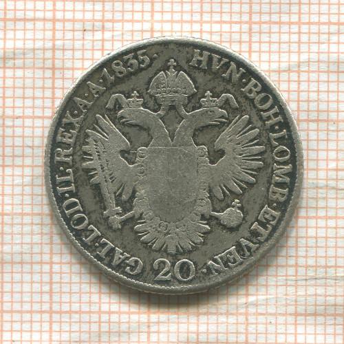 20 крейцеров. Австрия 1835г