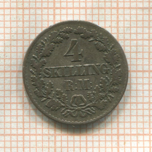 4 скиллинга. Дания 1856г