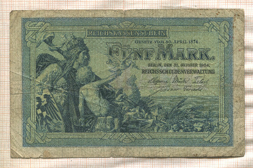 5 марок. Германия 1904г