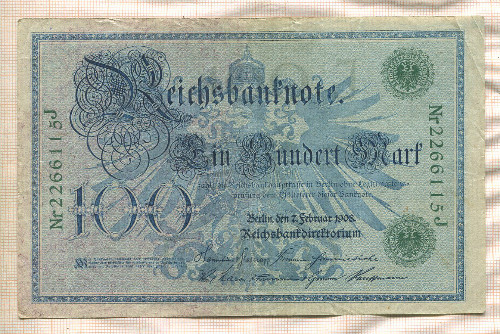 100 марок. Германия 1908г