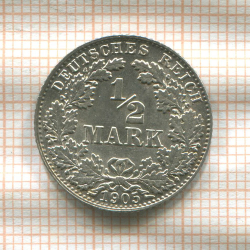 1/2 марки. Германия 1905г