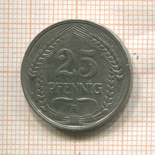 25 пфеннигов. Германия 1911г