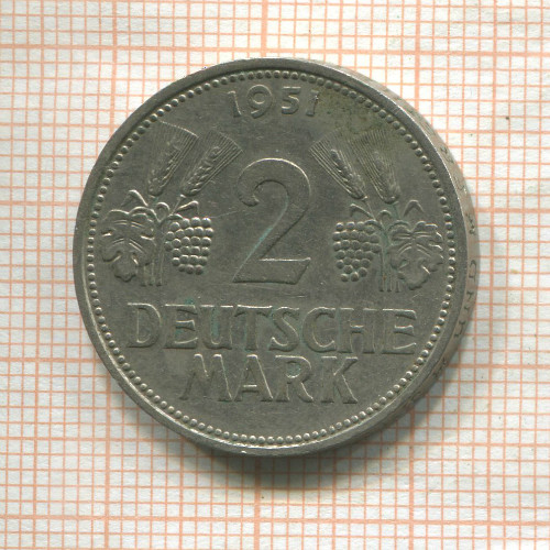 2 марки. Германия 1951г