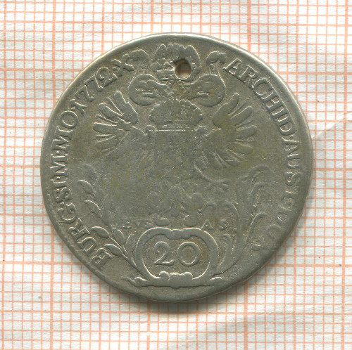 20 крейцеров. Австрия 1772г