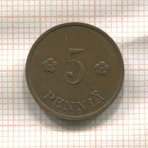 5 пенни. Финляндия 1938г