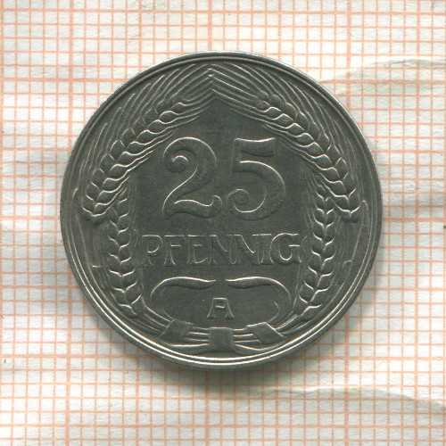 25 пфеннигов. Германия 1911г