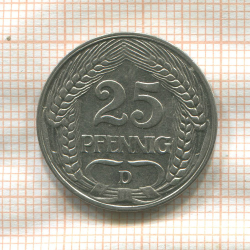 25 пфеннигов. Германия 1912г