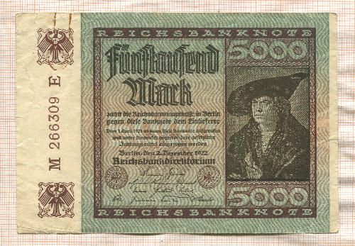 5000 марок. Германия 1922г