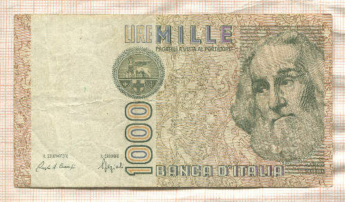 1000 лир. Италия 1982г