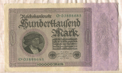 100000 марок. Германия 1923г