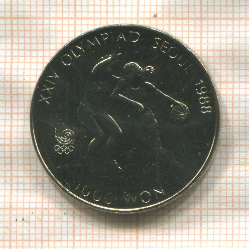 1000 вон. Южная Корея 1988г