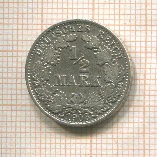 1/2 марки. Германия 1908г