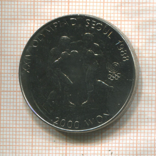 2000 вон. Южная Корея 1986г