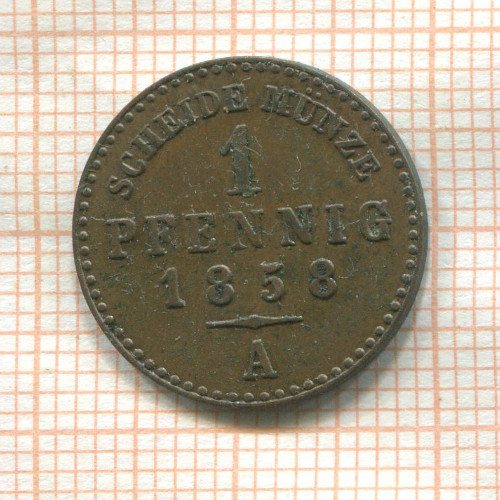 1 пфенниг. Саксен-Ваймар-Эйзенах 1858г