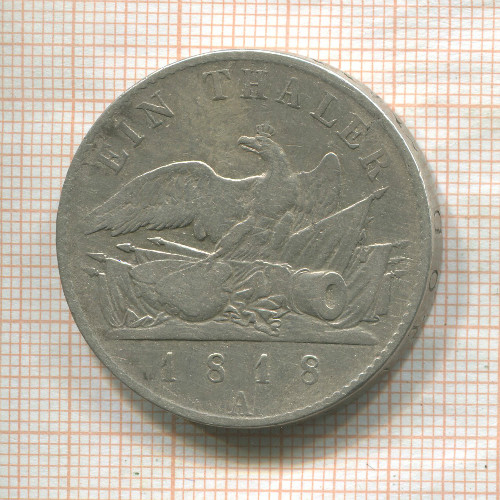 1 талер. Пруссия 1818г