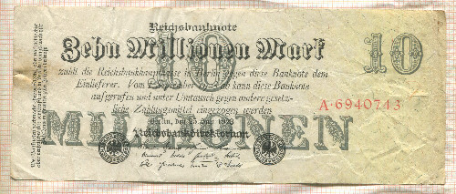 10000000 марок. Германия 1923г