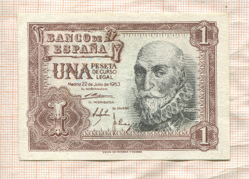 1 песета. Испания 1953г