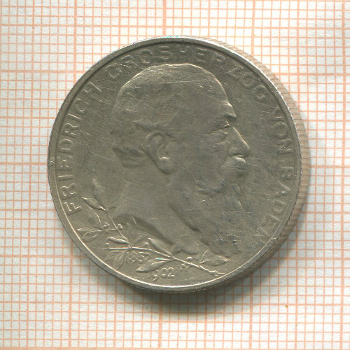 2 марки.Баден 1902г
