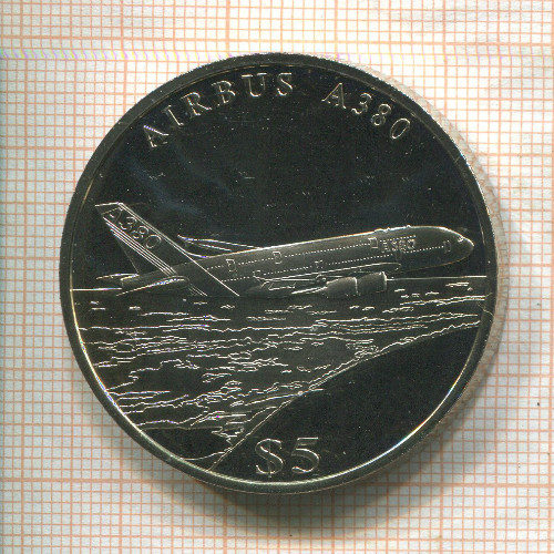 5 долларов. Либерия 2005г