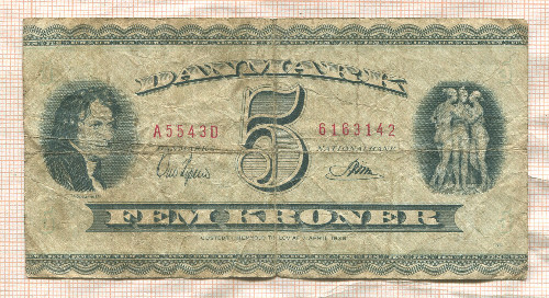 5 крон. Дания 1936г