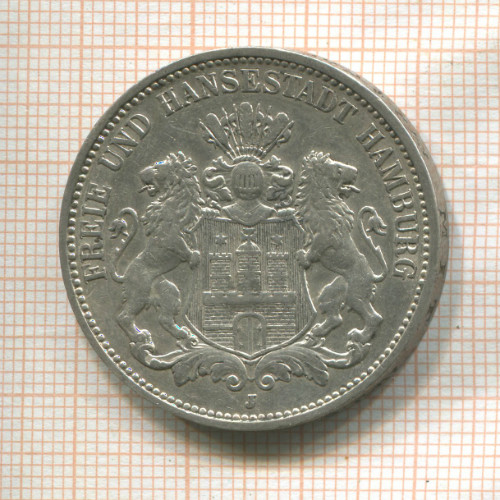 3 марки. Гамбург 1910г