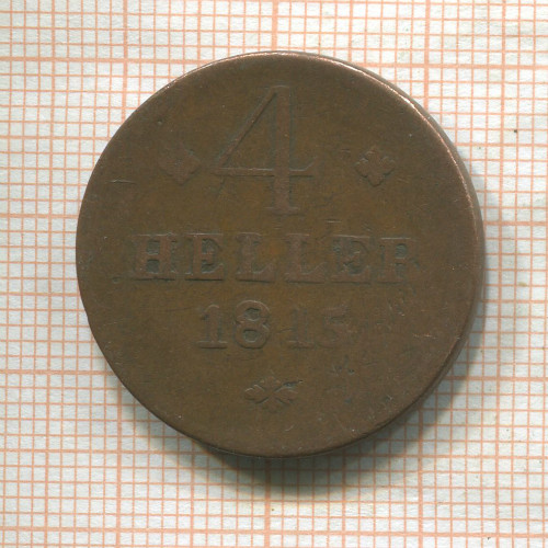 4 геллера. Гессен-Кассель 1815г