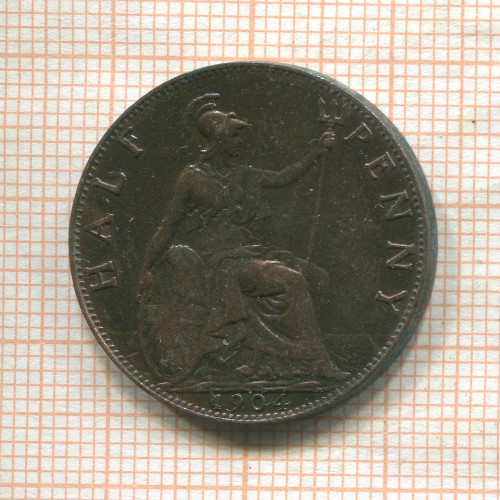 1/2 пенни. Великобритания 1904г
