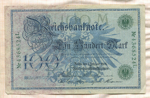 100 марок. Германия 1908г