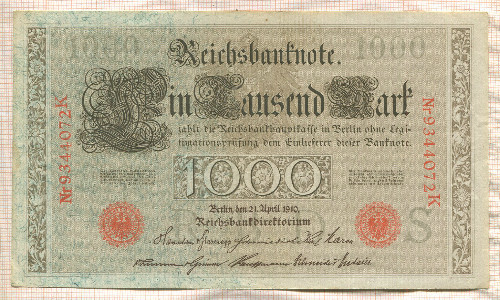 1000 марок. Германия 1910г