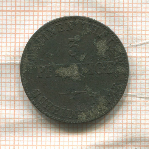 3 пфеннига. Анхальт 1840г