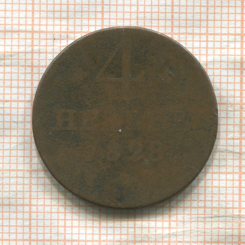 4 геллера. Гессен-Кассель 1828г