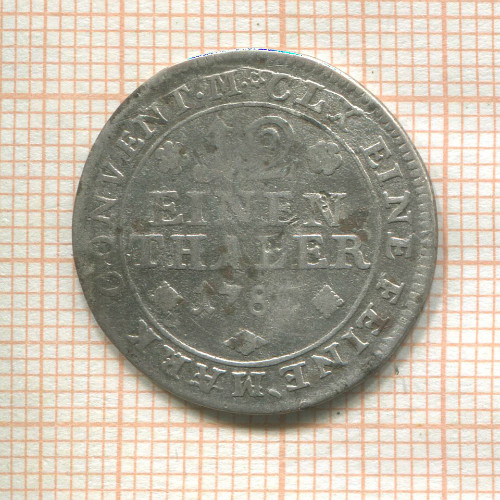1/12 талера. Брауншвейг-Вольфенбюттель (деформация) 1782г