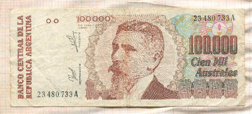 100000 аустралей. Аргентина