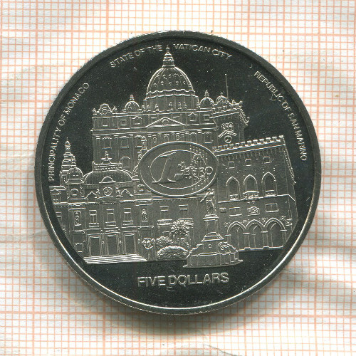 5 долларов. Либерия 2003г